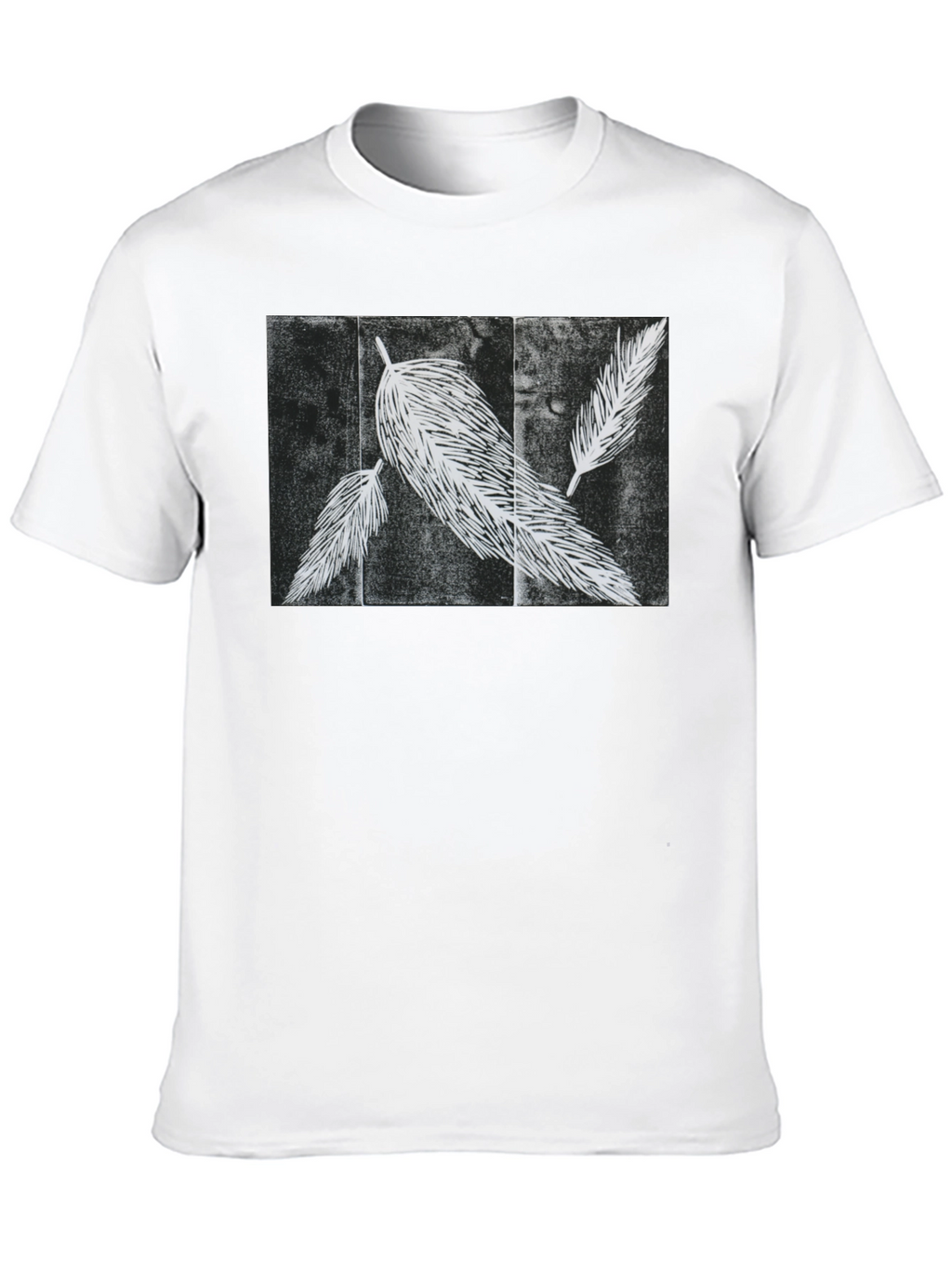 Feather Print Black T-Shirt