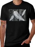 Feather Print Black T-Shirt