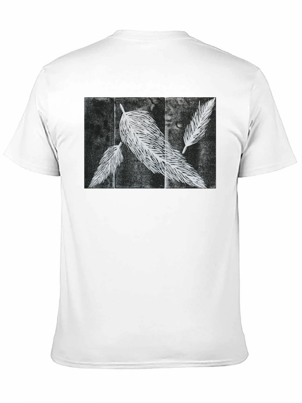 Feather Print Black T-Shirt