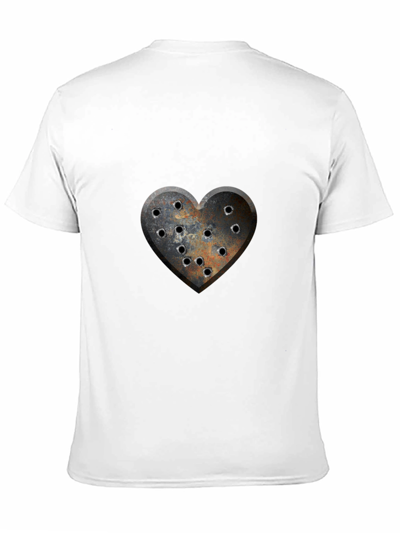 Distressed Heart Bullet Hole Graphic T-Shirt