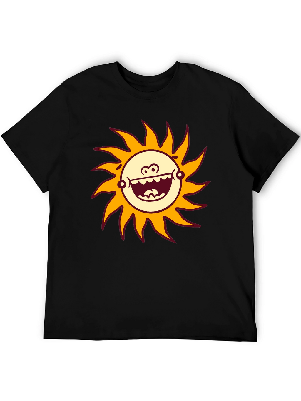 Funny Sun Graphic Black T-Shirt