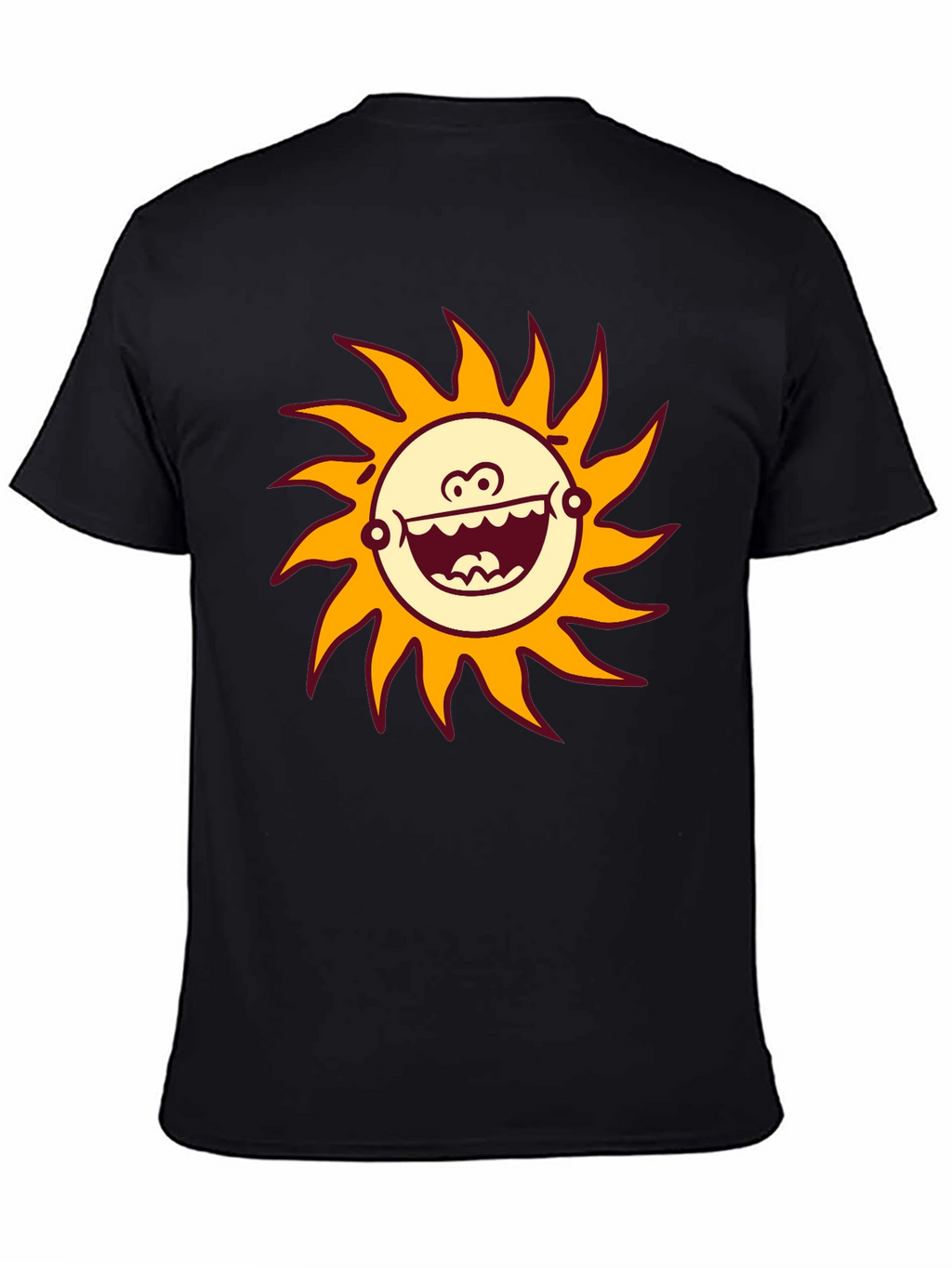 Funny Sun Graphic Black T-Shirt