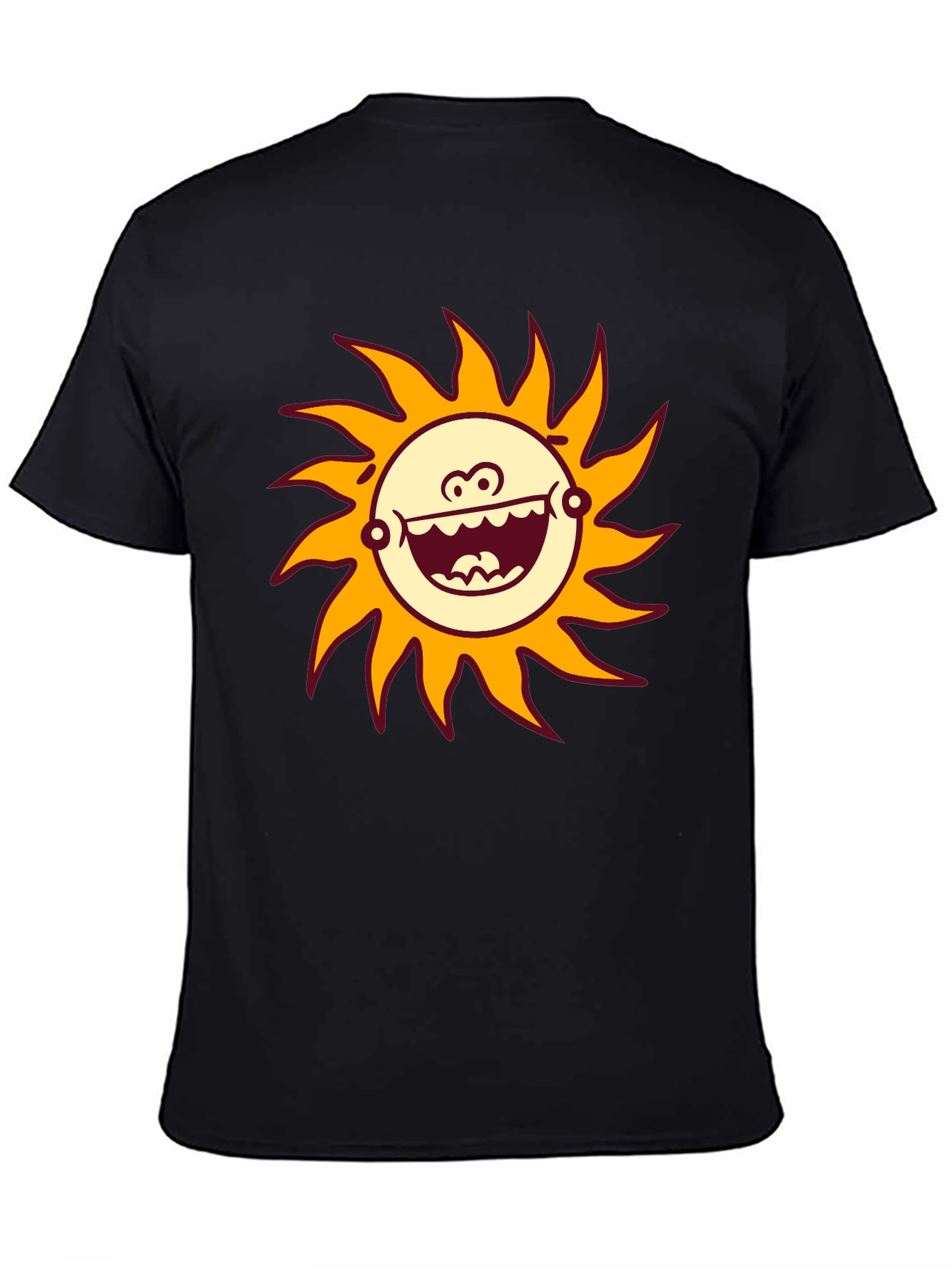 Funny Sun Graphic Black T-Shirt