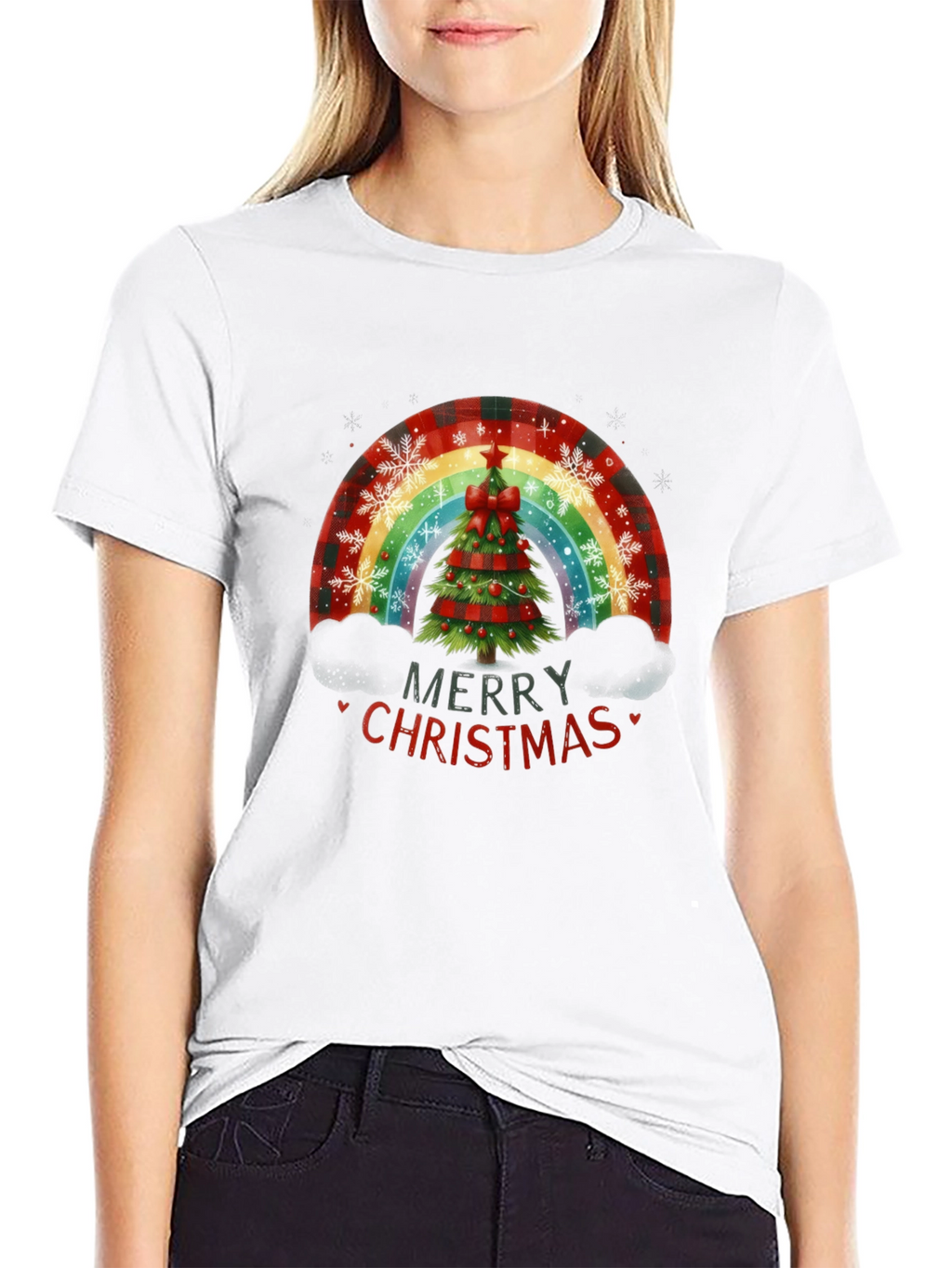 Merry Christmas Tree Rainbow T-Shirt