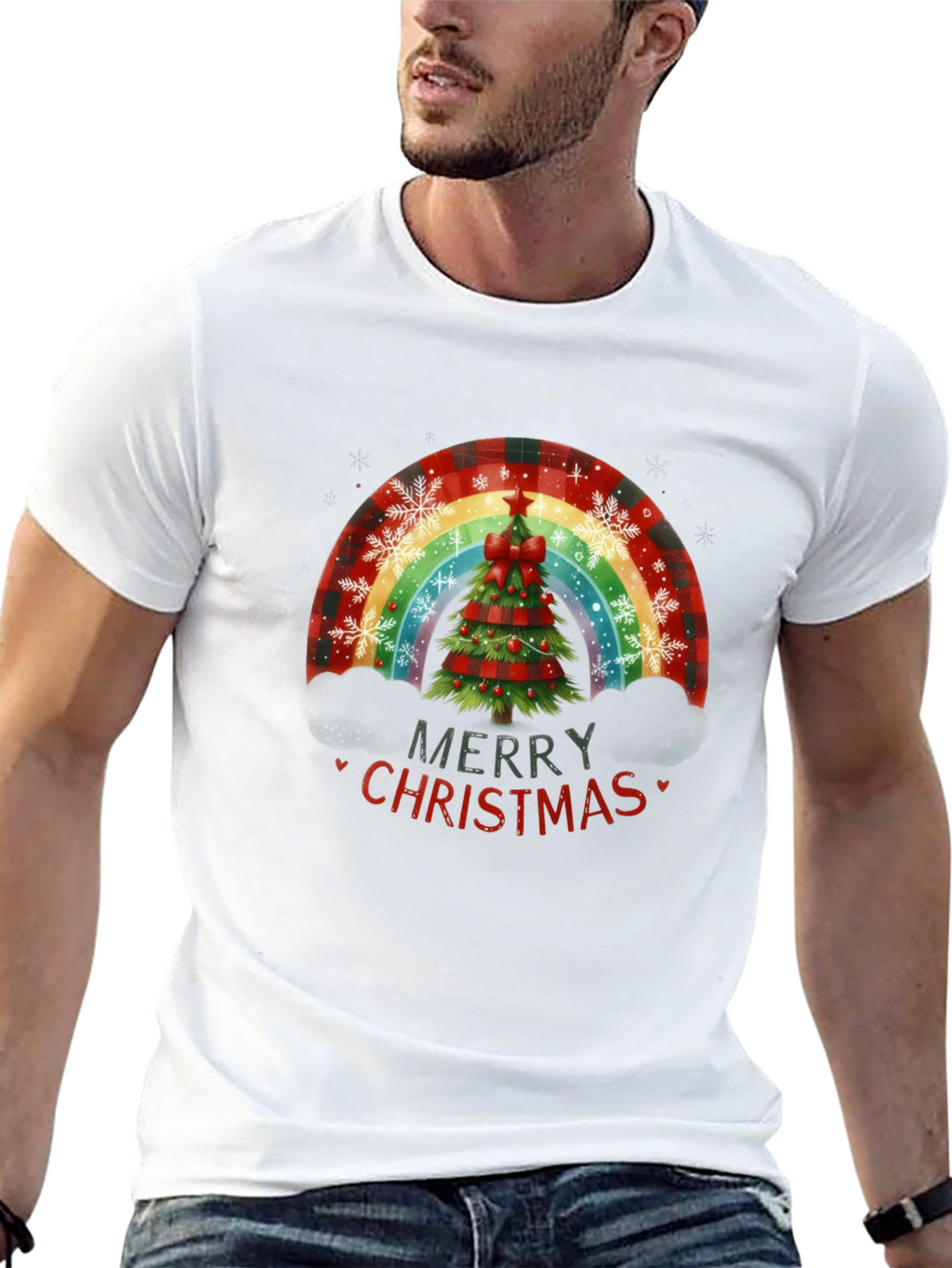 Merry Christmas Tree Rainbow T-Shirt