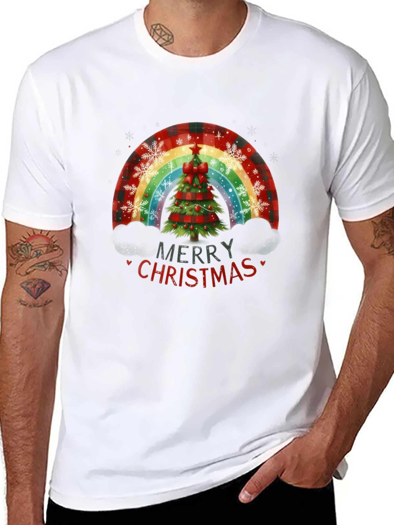 Merry Christmas Tree Rainbow T-Shirt