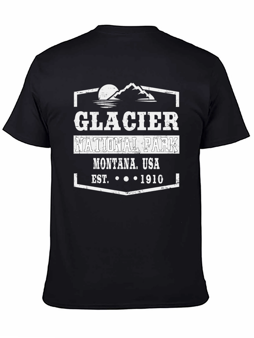 Glacier National Park Black Graphic T-Shirt