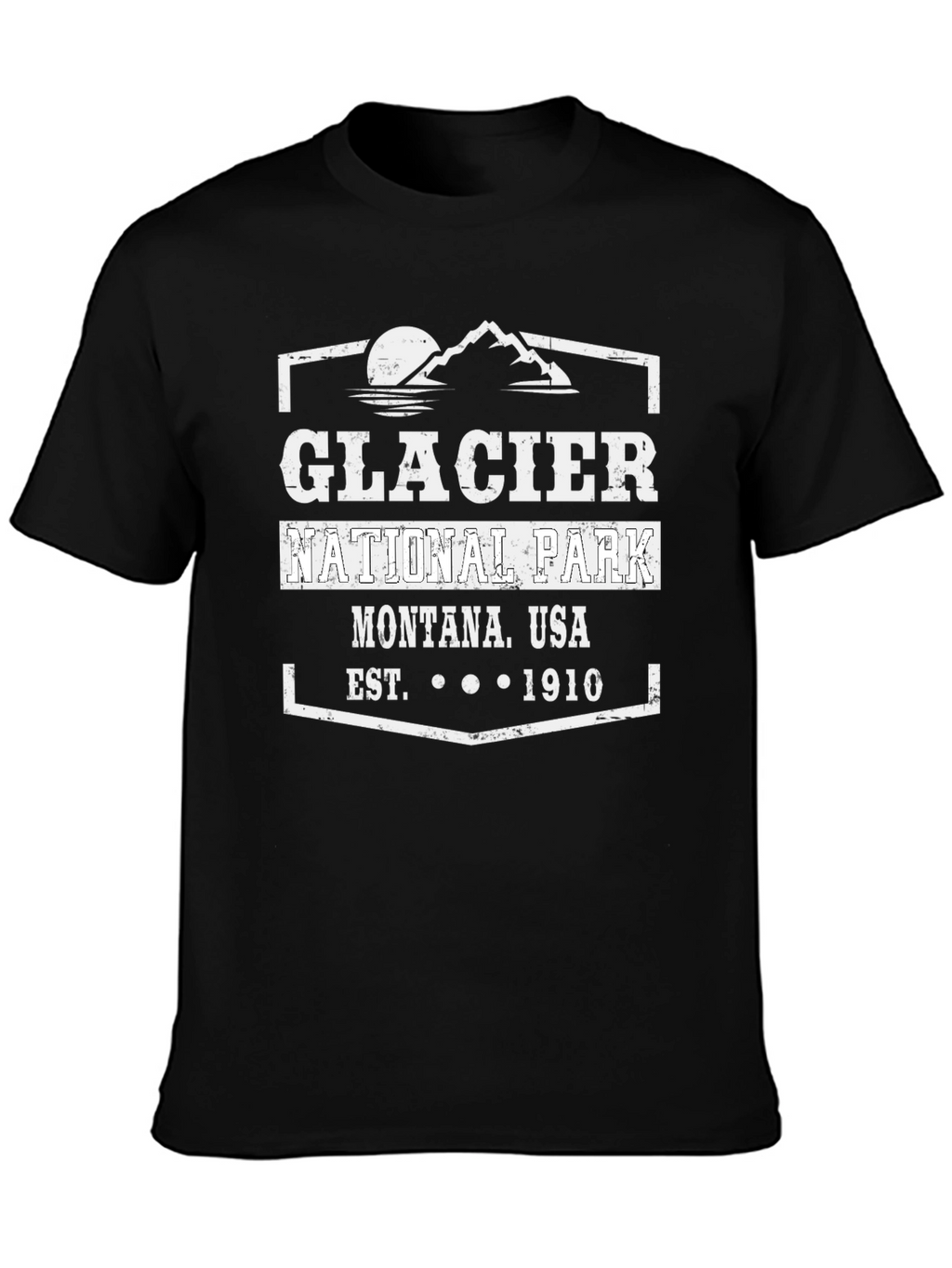 Glacier National Park Black Graphic T-Shirt