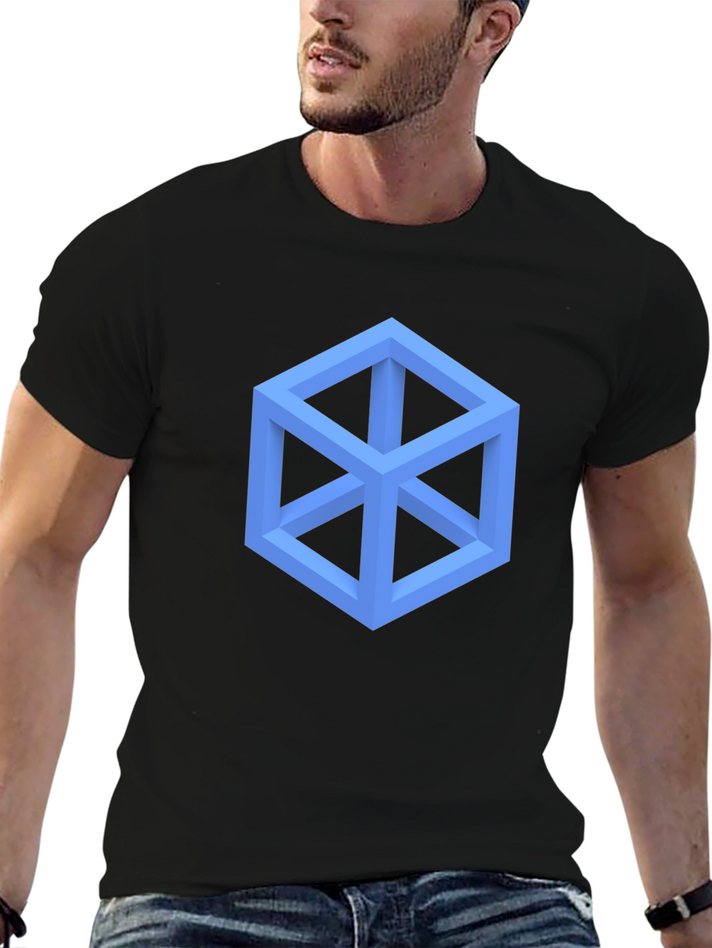 Geometric Illusion T-Shirt - Modern Design
