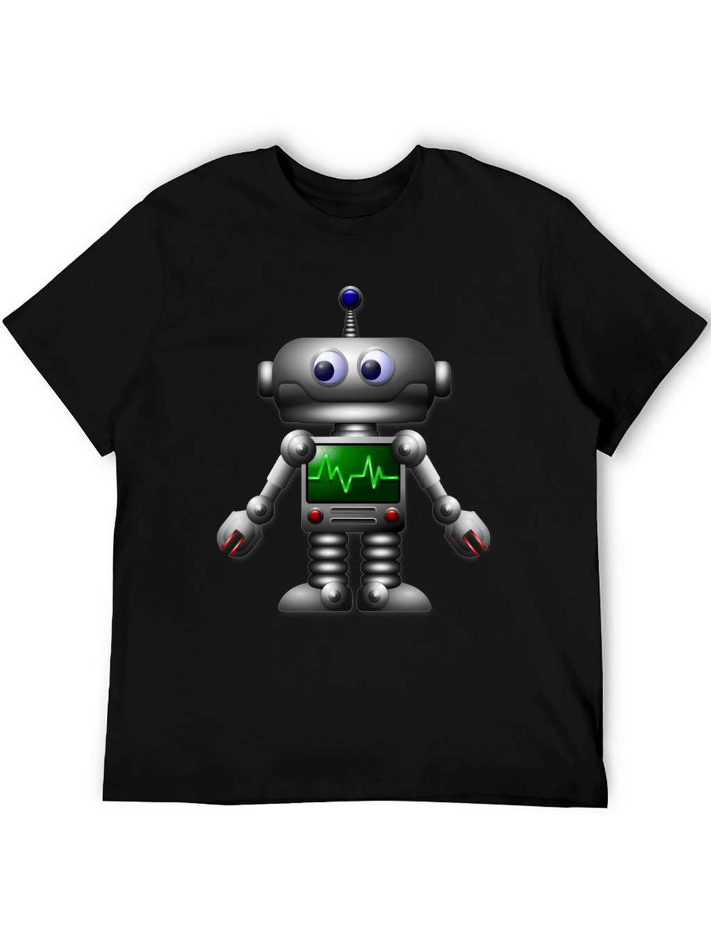 Robot ECG Heartbeat Graphic T-Shirt