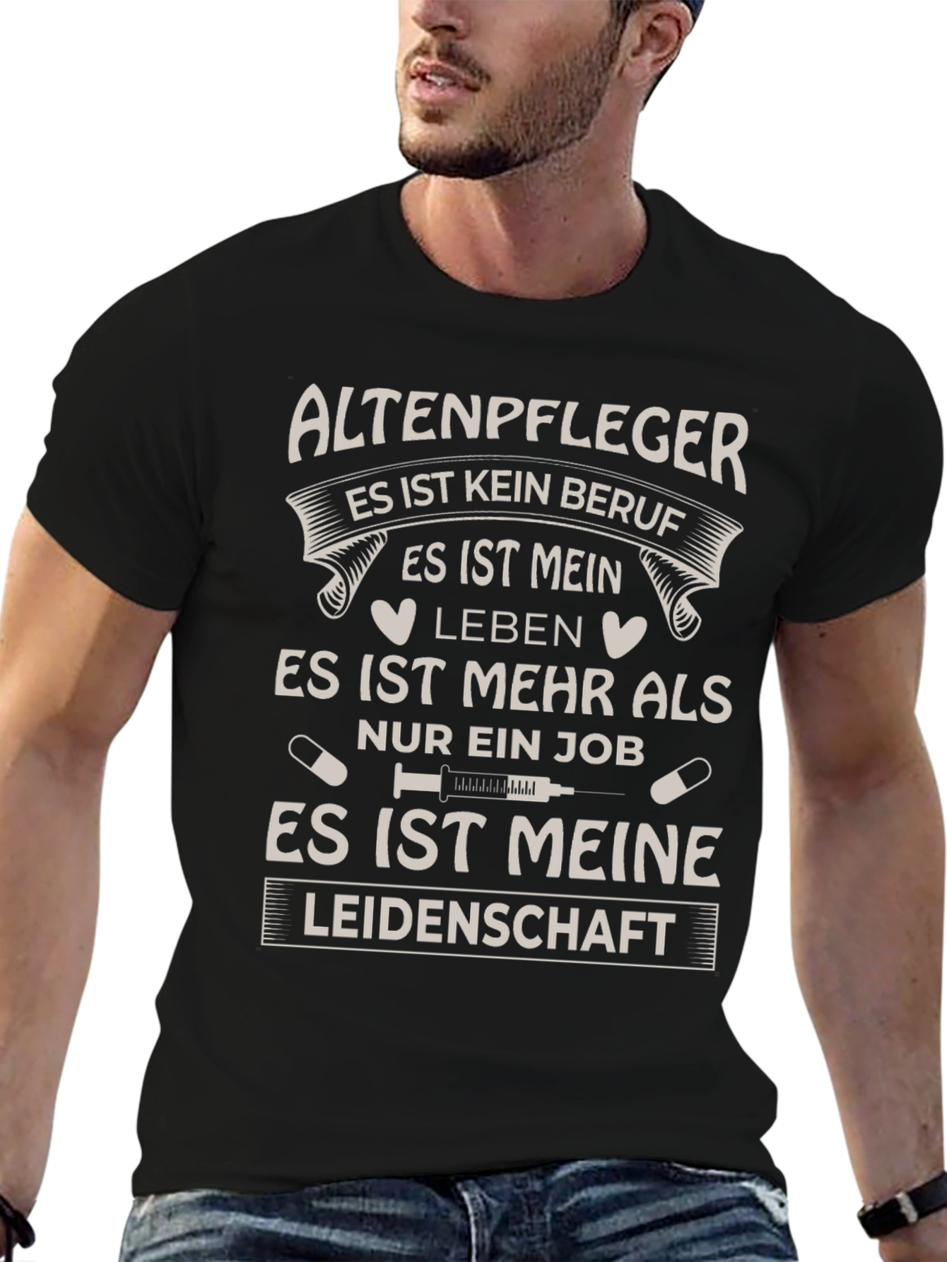 Altenpfleger Leidenschaft Black T-Shirt