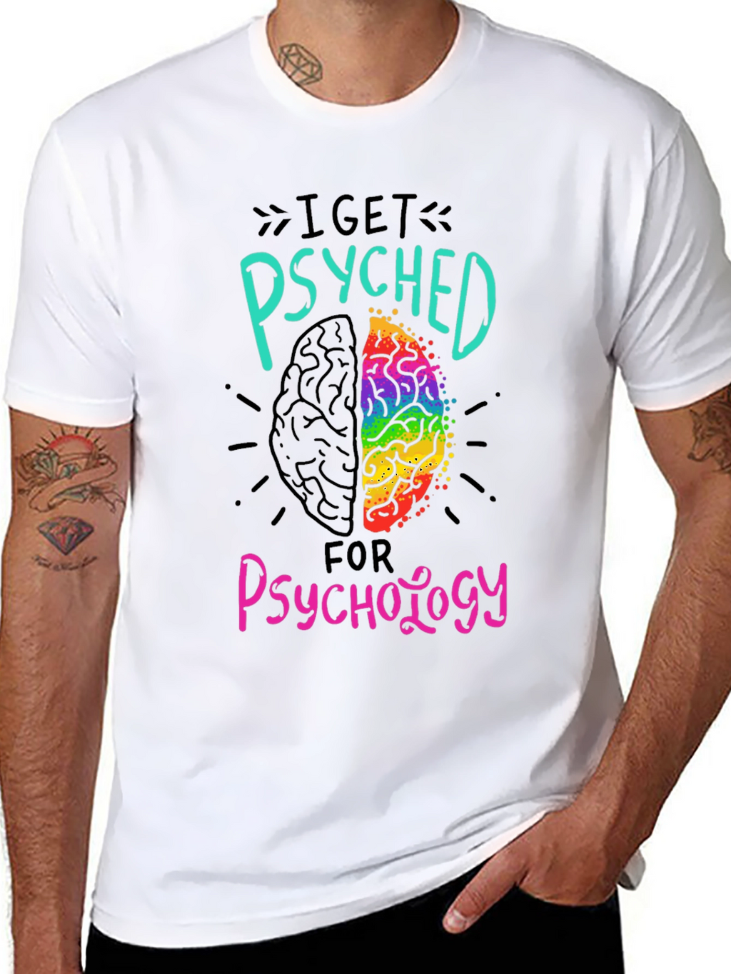 I Get Psyched for Psychology Black T-Shirt