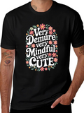 Very Demure Mindful Cute Floral T-Shirt