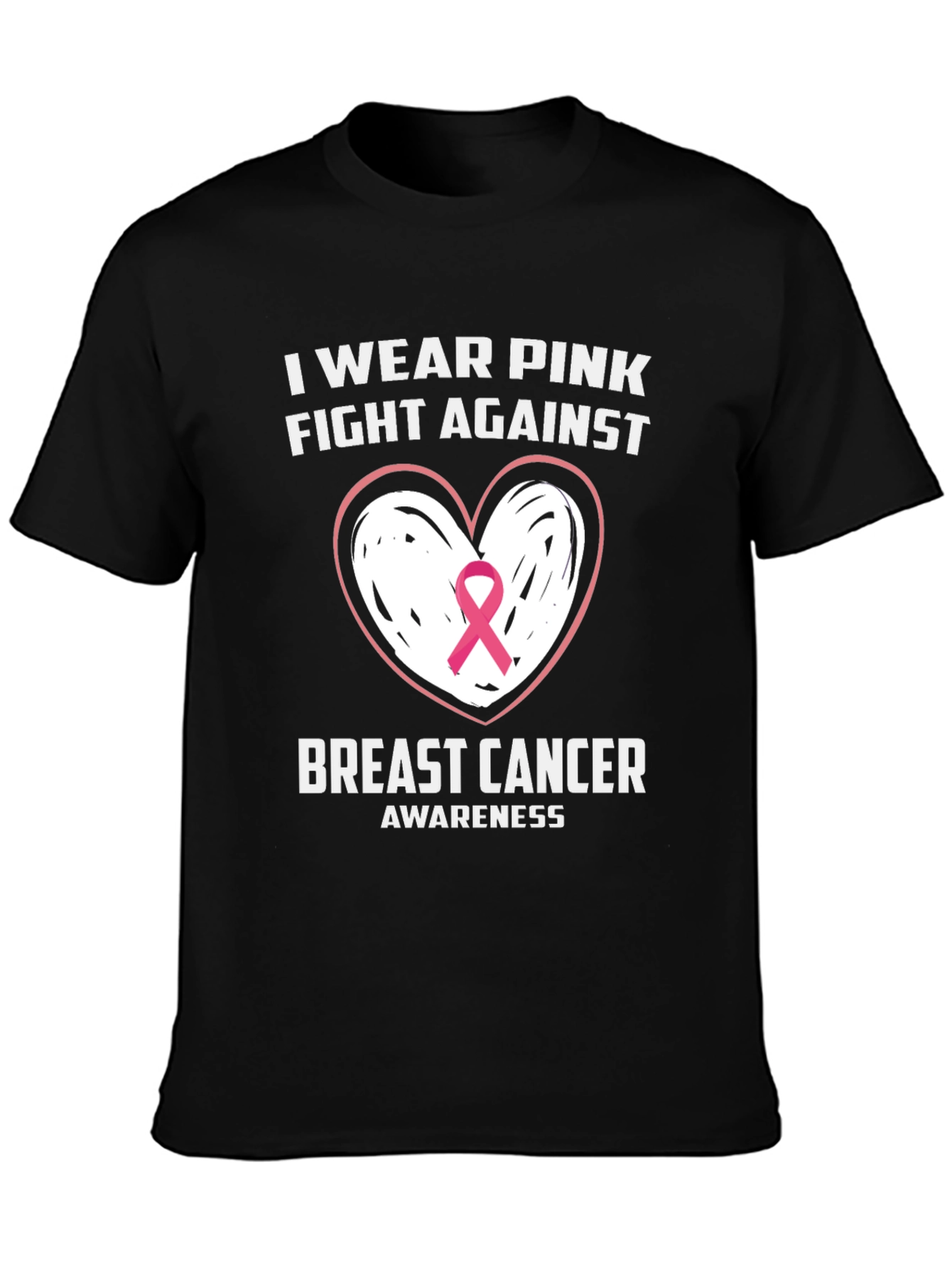 Pink Ribbon Breast Cancer Awareness Graphic Tee