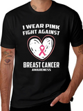 Pink Ribbon Breast Cancer Awareness Graphic Tee