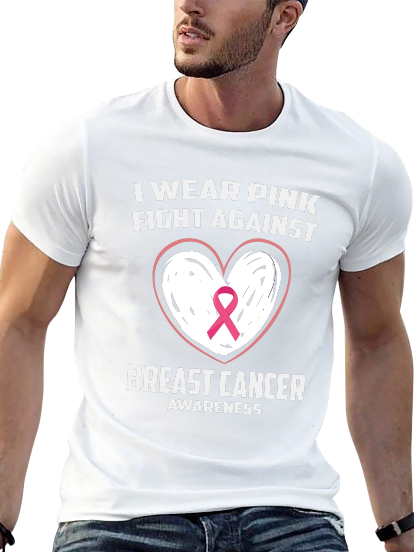 Pink Ribbon Breast Cancer Awareness Graphic Tee