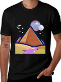 Pyramid Planet Graphic Tee - Black Cotton