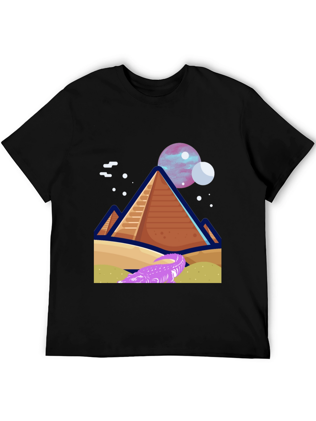 Pyramid Planet Graphic Tee - Black Cotton