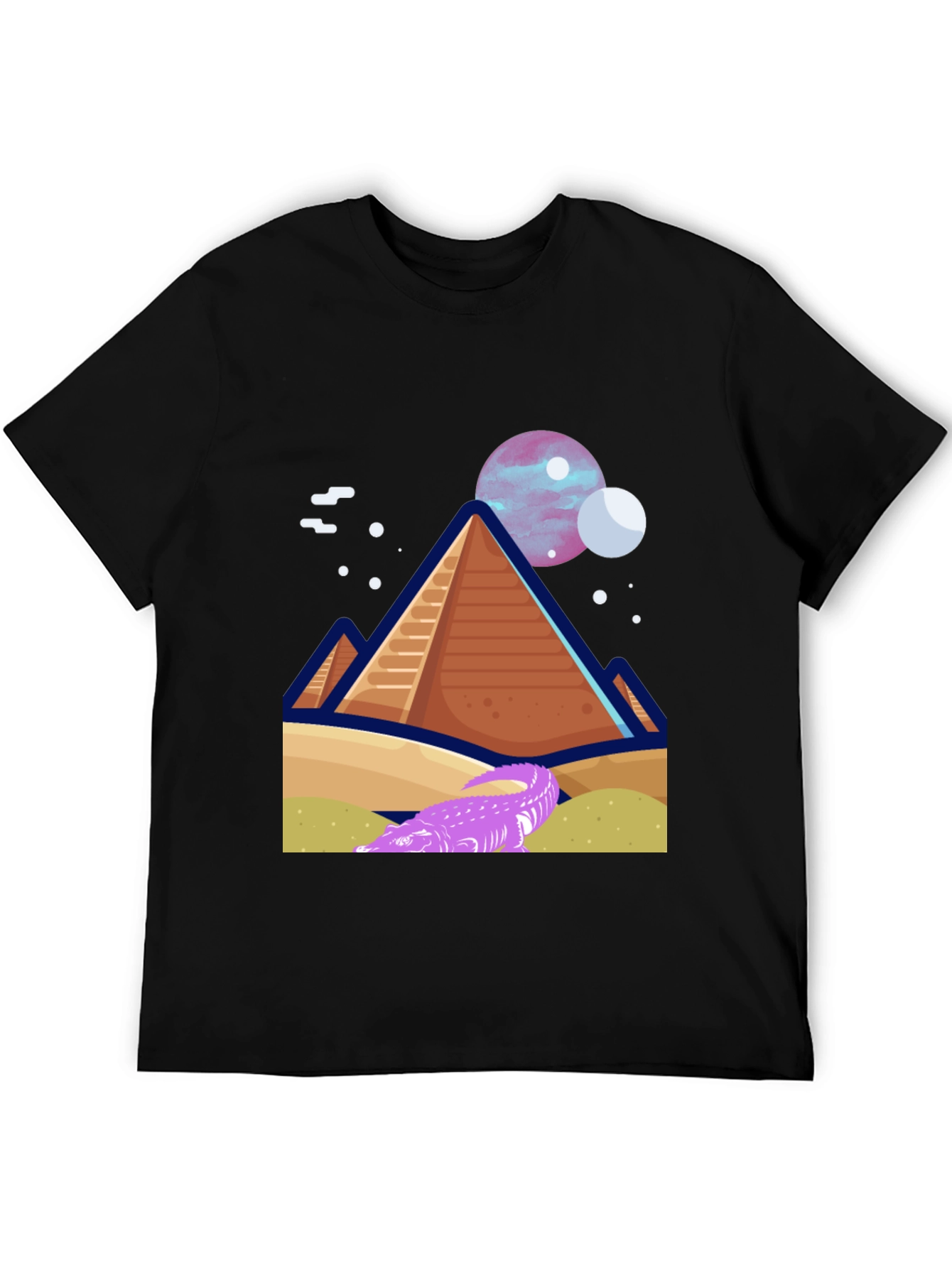 Pyramid Planet Graphic Tee - Black Cotton