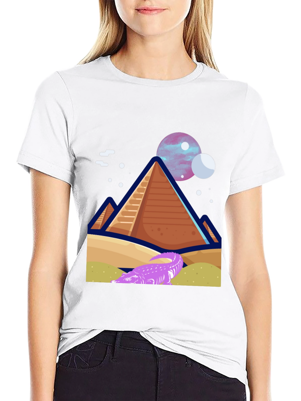 Pyramid Planet Graphic Tee - Black Cotton