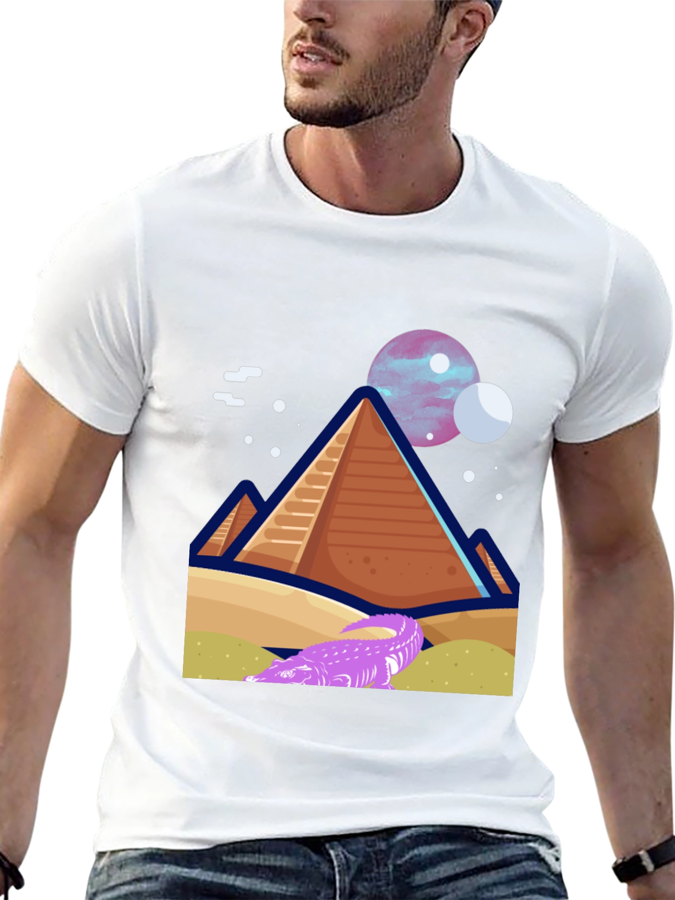 Pyramid Planet Graphic Tee - Black Cotton