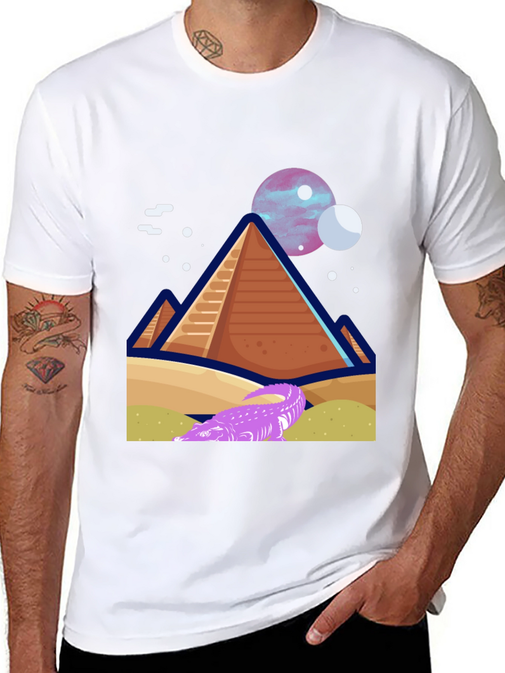 Pyramid Planet Graphic Tee - Black Cotton