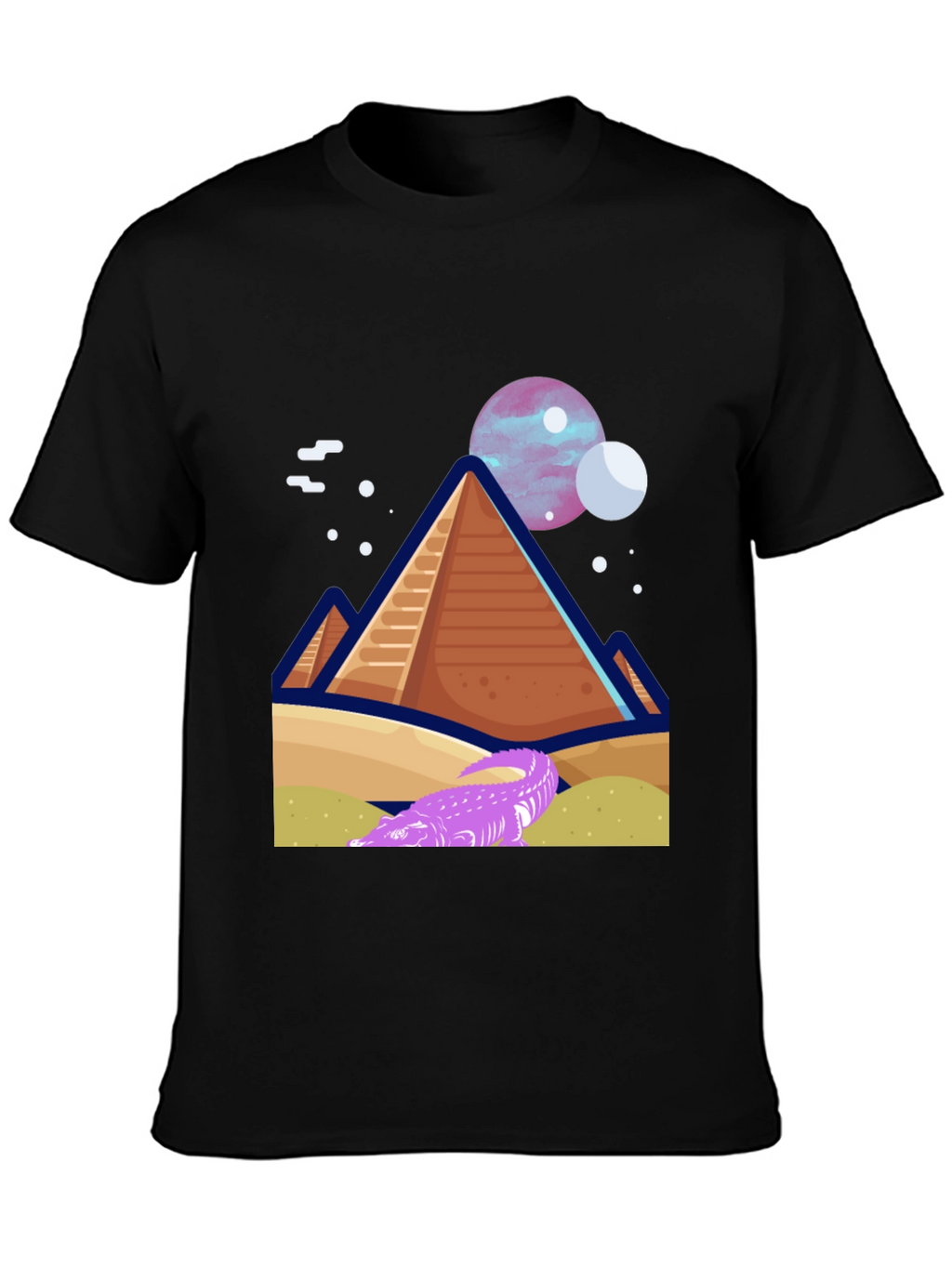 Pyramid Planet Graphic Tee - Black Cotton