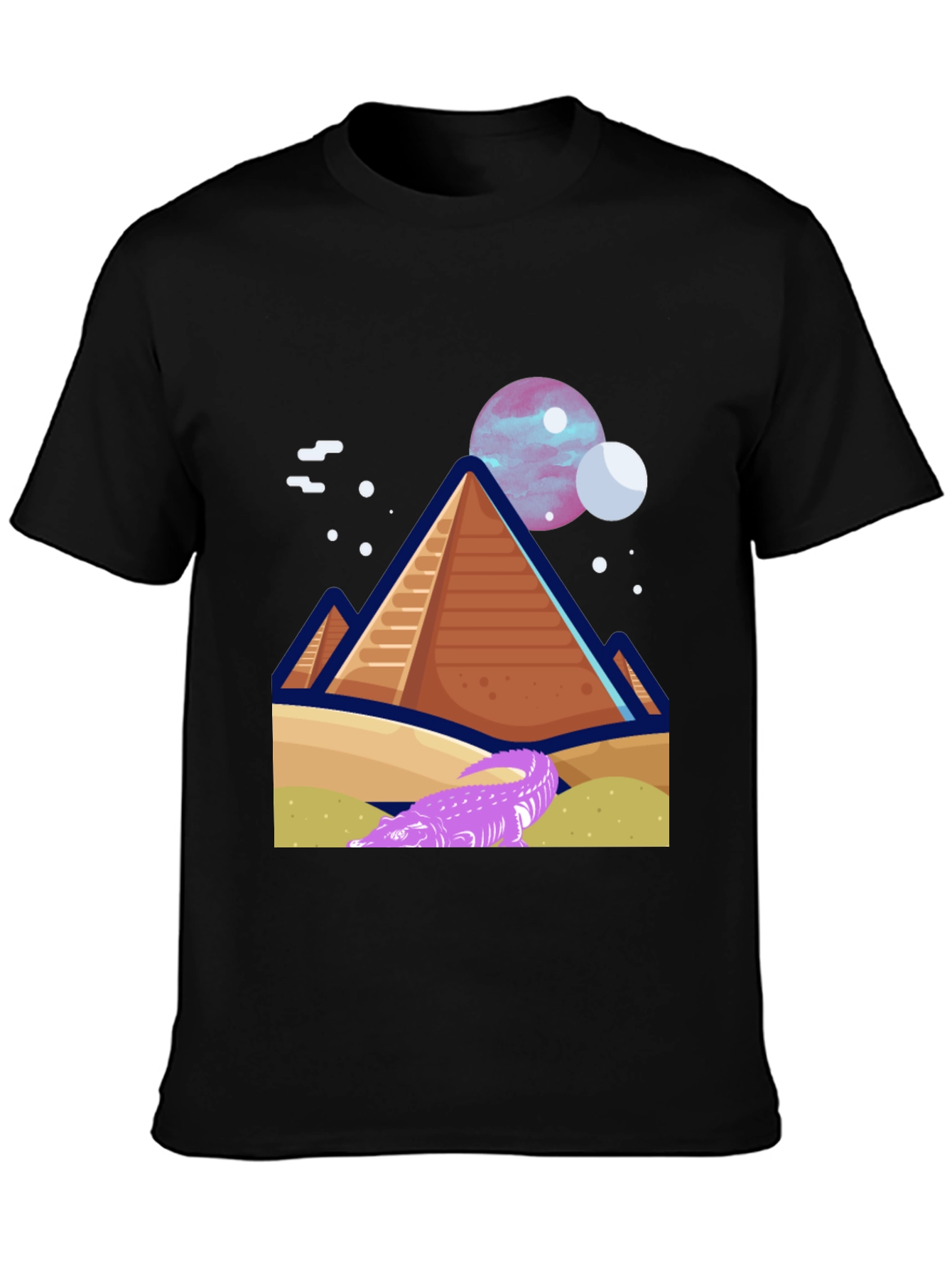 Pyramid Planet Graphic Tee - Black Cotton