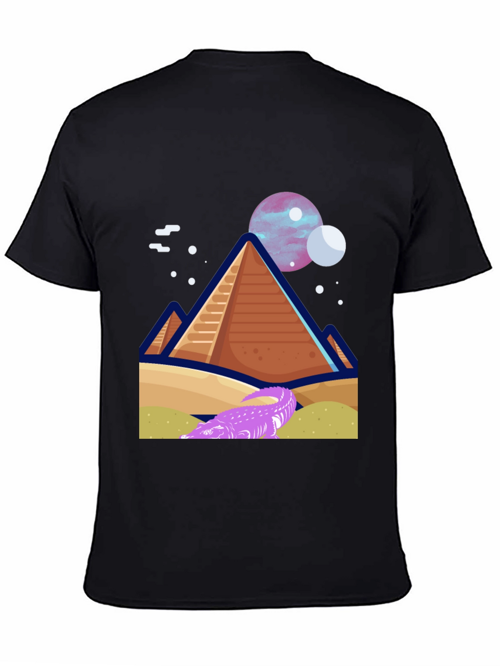 Pyramid Planet Graphic Tee - Black Cotton
