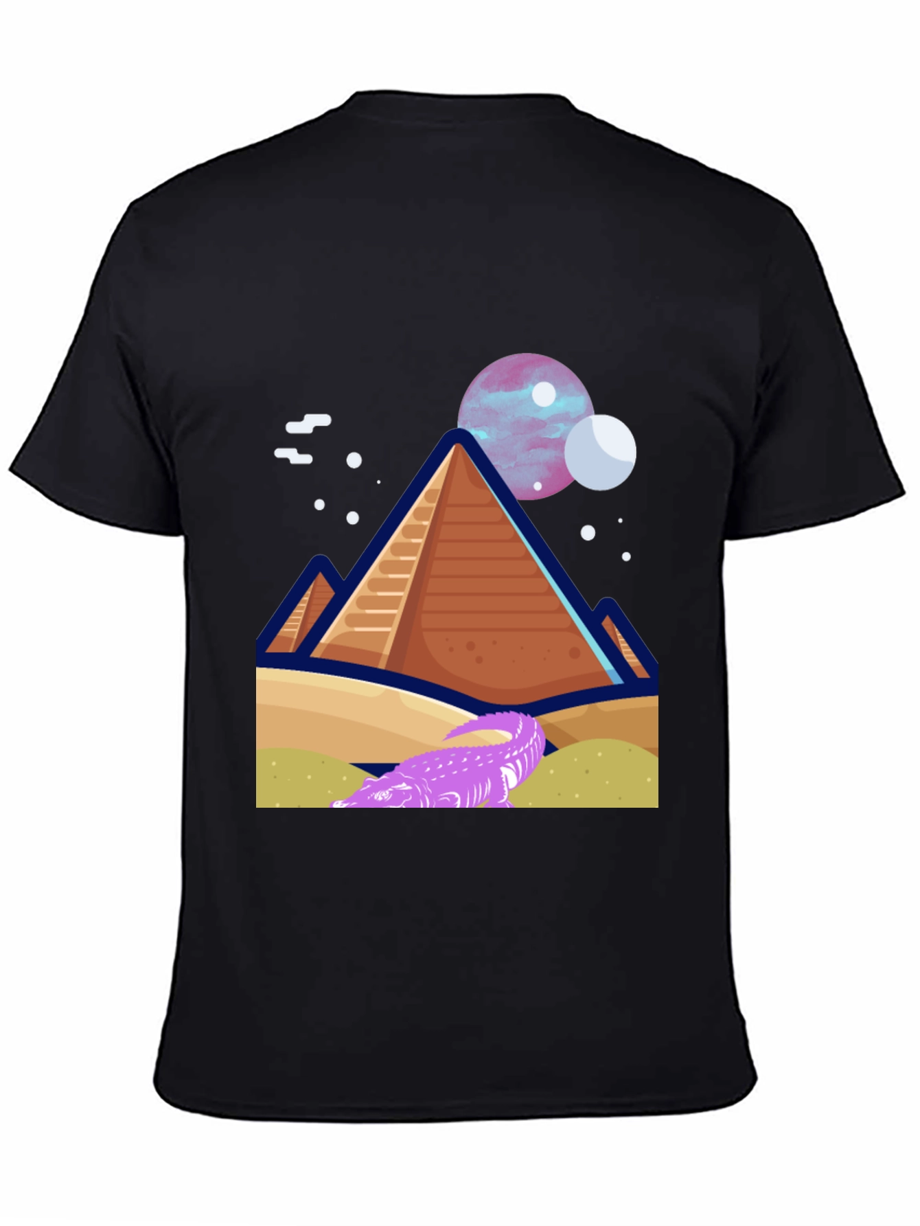Pyramid Planet Graphic Tee - Black Cotton