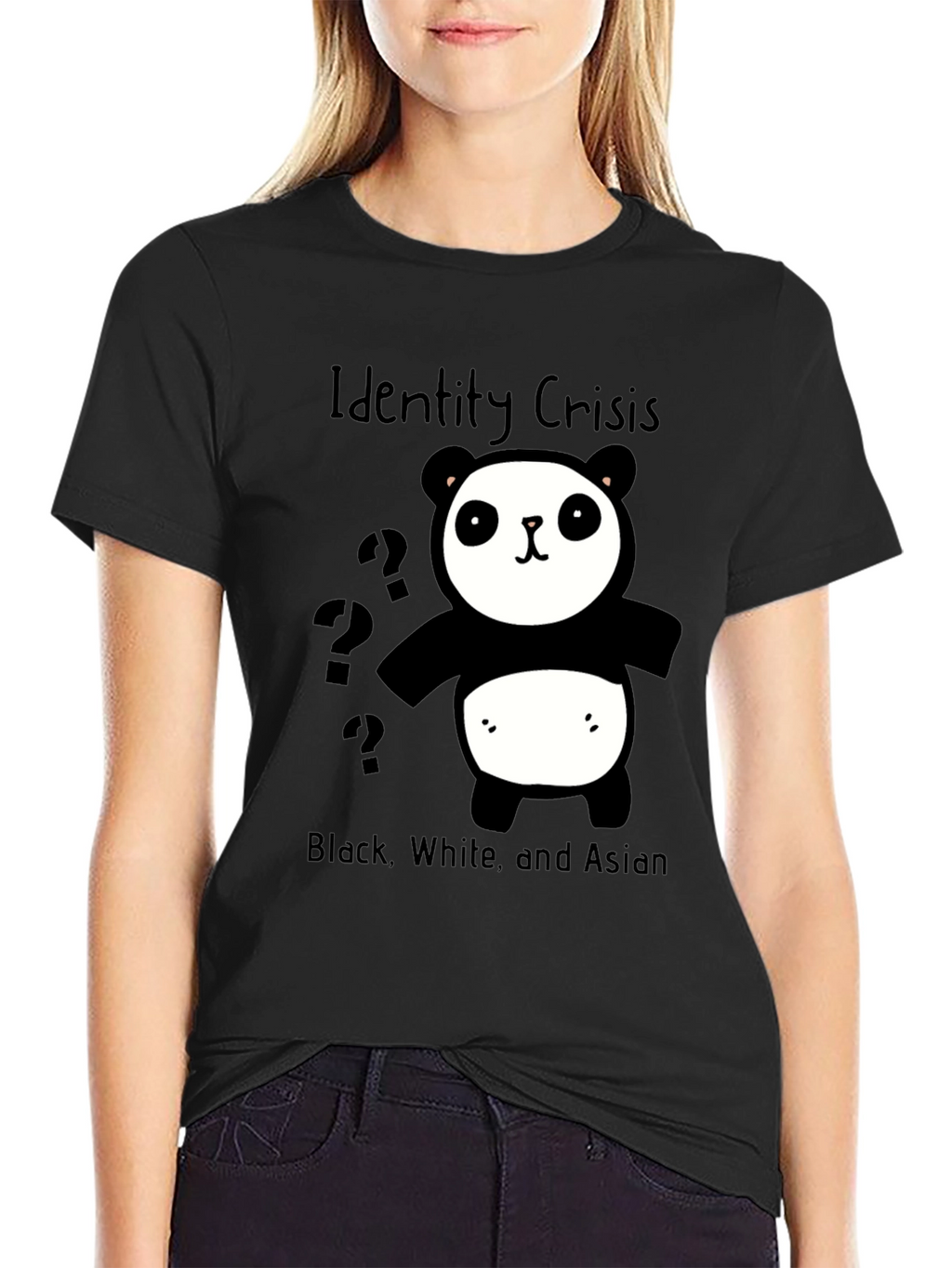 Identity Crisis Panda T-Shirt - Black White & Asian