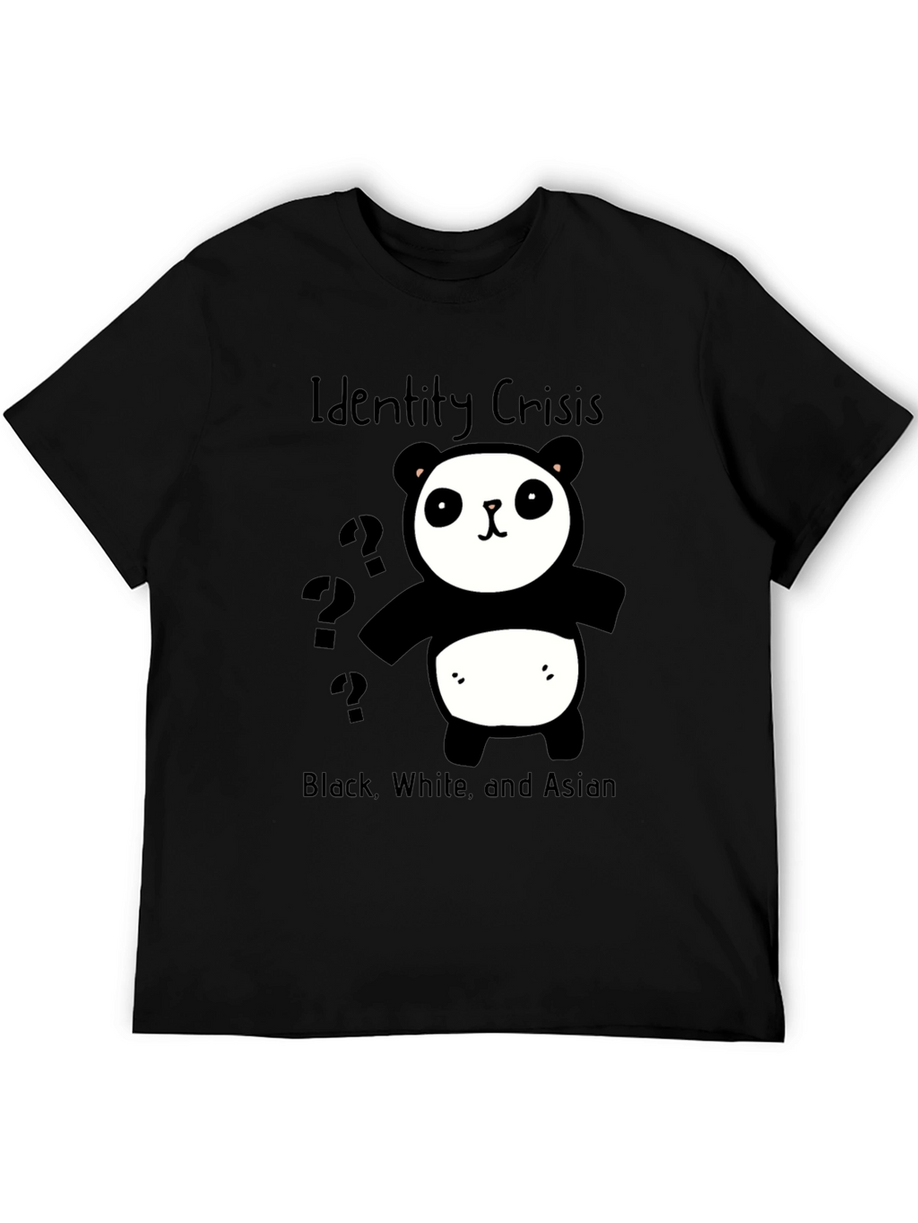 Identity Crisis Panda T-Shirt - Black White & Asian