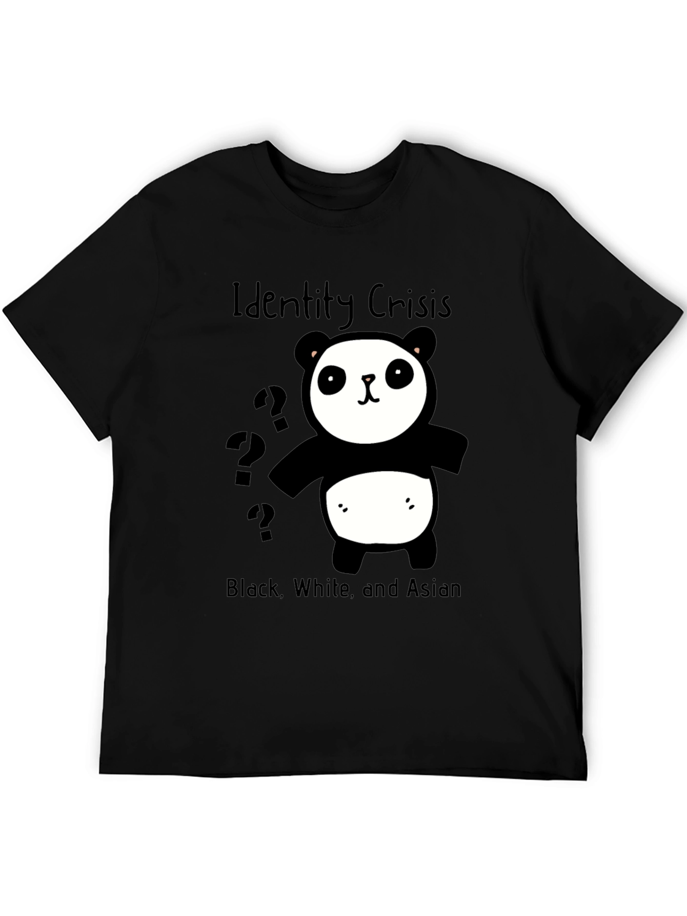 Identity Crisis Panda T-Shirt - Black White & Asian