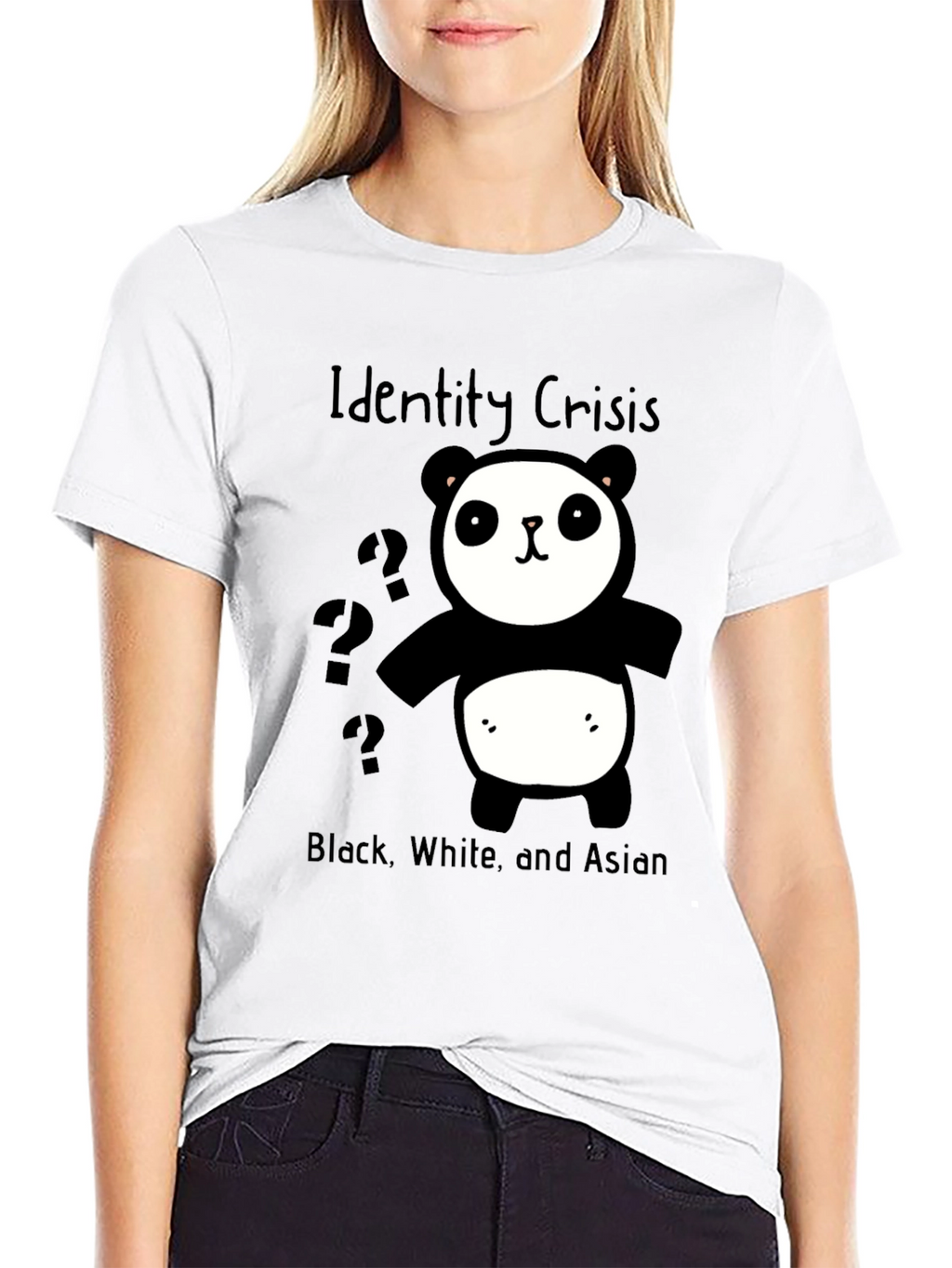 Identity Crisis Panda T-Shirt - Black White & Asian