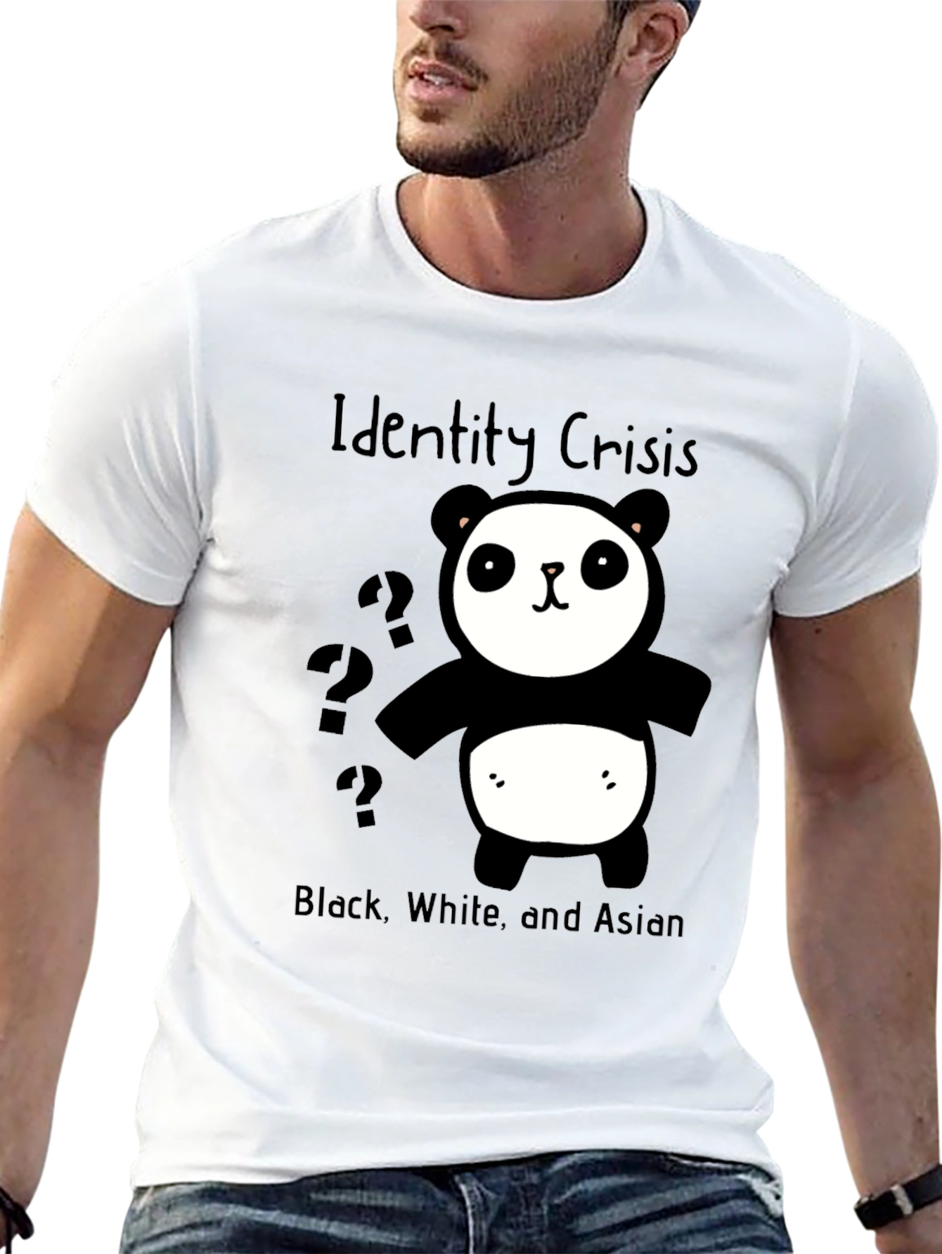 Identity Crisis Panda T-Shirt - Black White & Asian