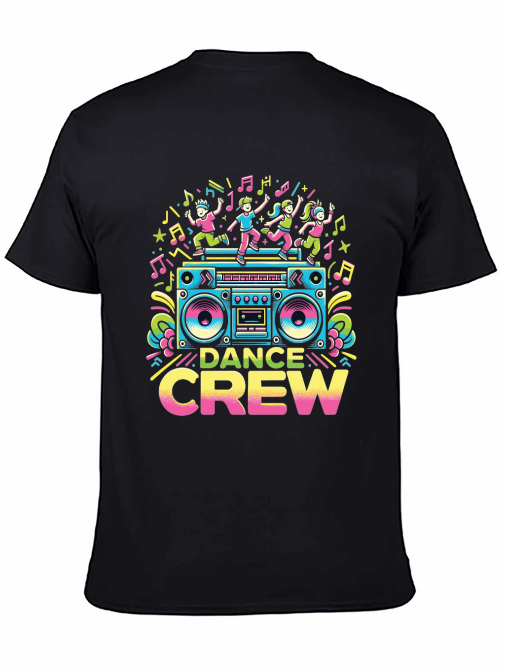 Dance Crew Graphic Tee - Retro Boombox Design