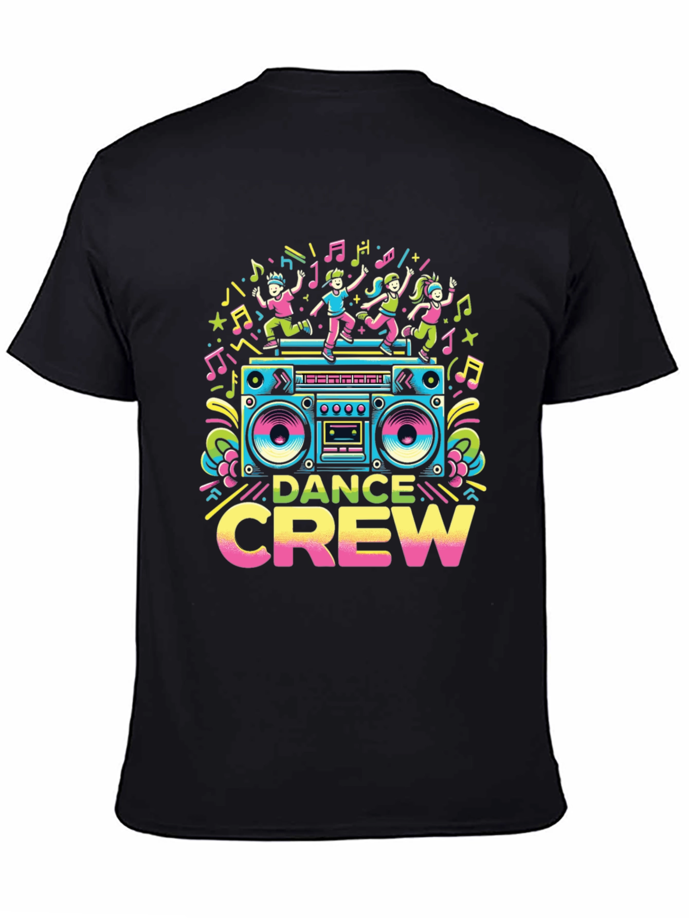Dance Crew Graphic Tee - Retro Boombox Design