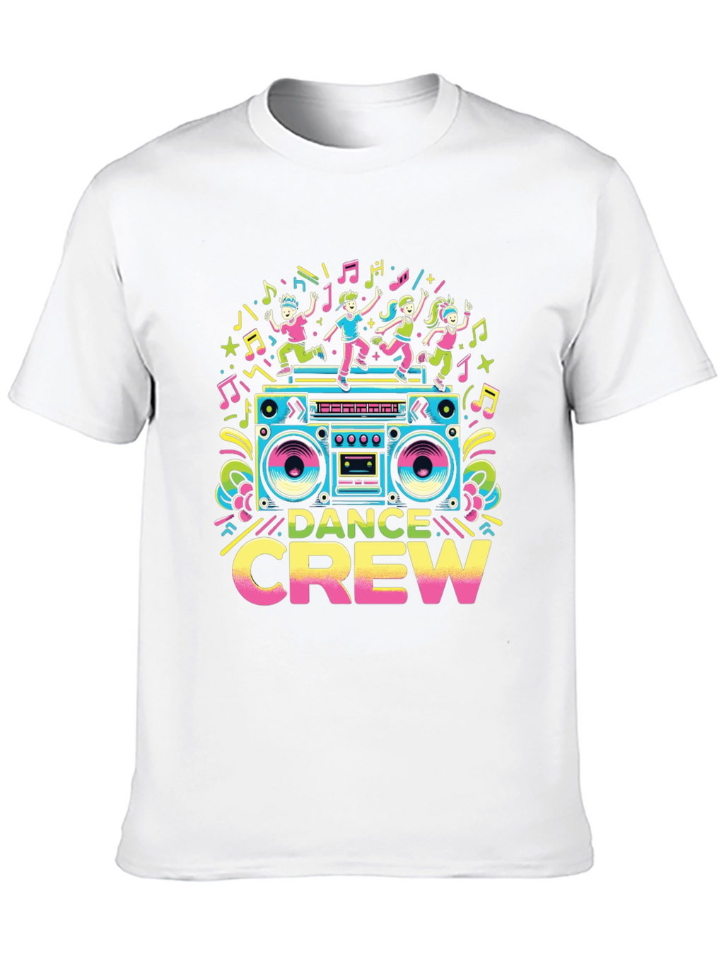 Dance Crew Graphic Tee - Retro Boombox Design