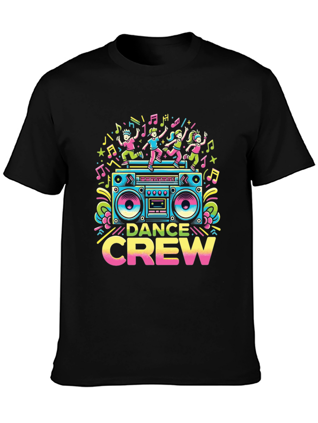 Dance Crew Graphic Tee - Retro Boombox Design