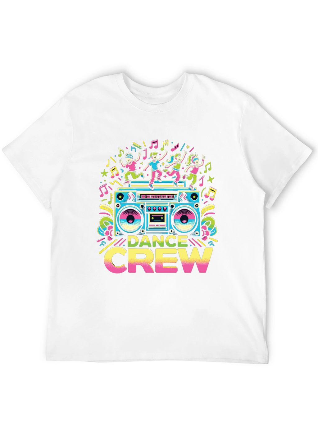 Dance Crew Graphic Tee - Retro Boombox Design