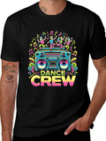 Dance Crew Graphic Tee - Retro Boombox Design