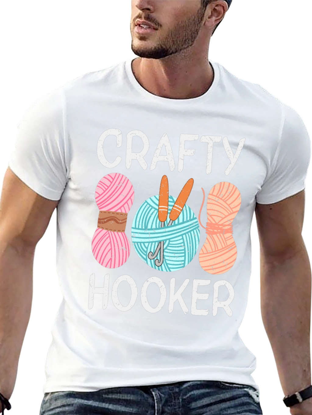 Crafty Hooker T-Shirt - Knitting & Crochet Humor