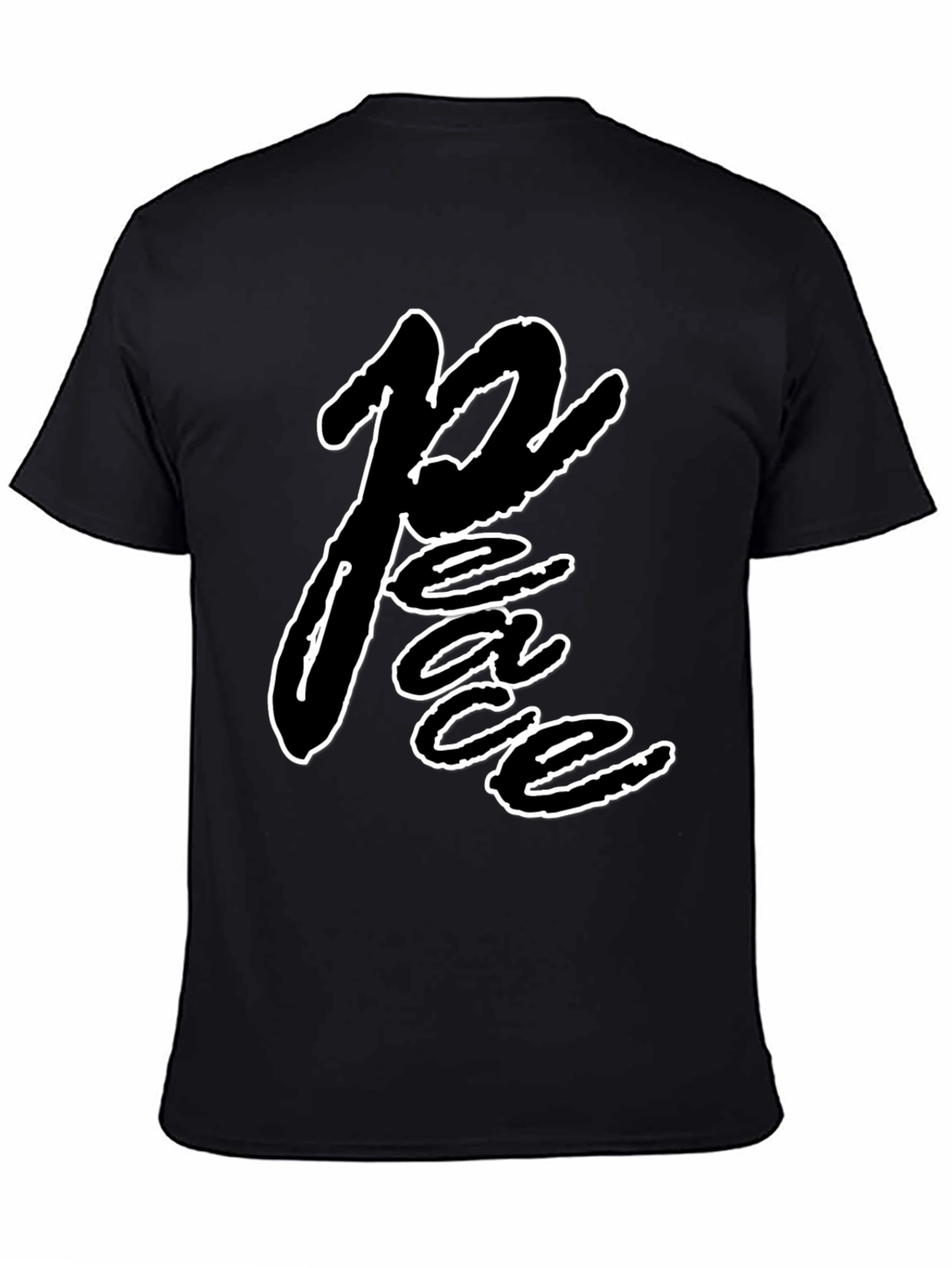 Peace Graphic Black T-Shirt - Casual Wear
