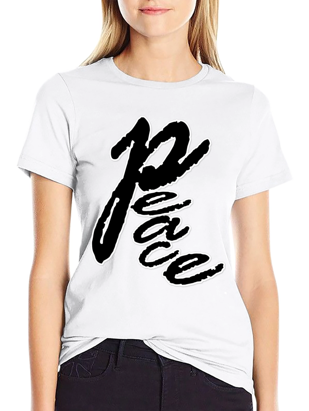 Peace Graphic Black T-Shirt - Casual Wear