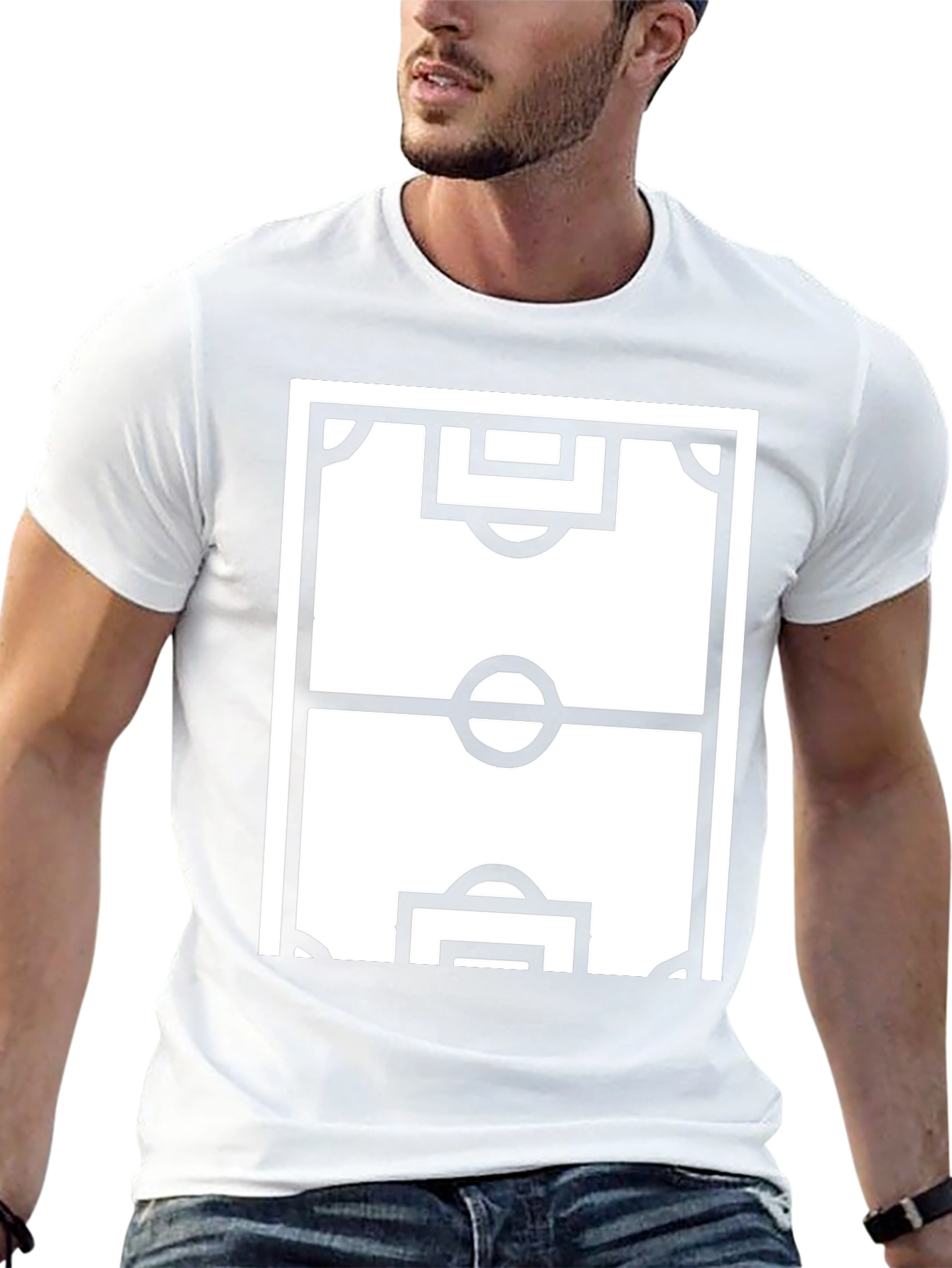 Soccer Field Graphic Tee - Sporty Black T-Shirt