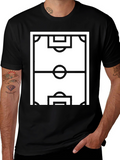 Soccer Field Graphic Tee - Sporty Black T-Shirt