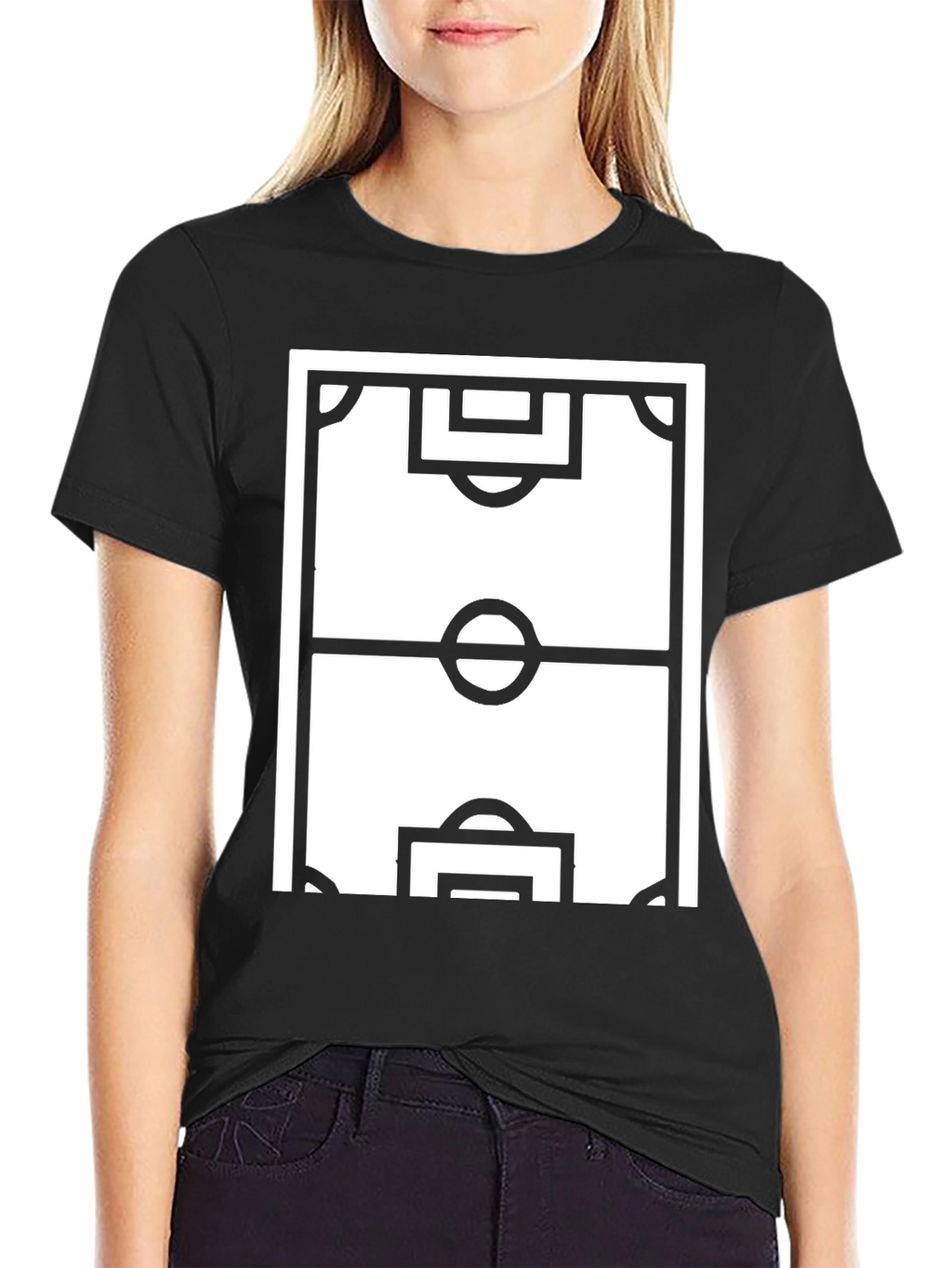 Soccer Field Graphic Tee - Sporty Black T-Shirt
