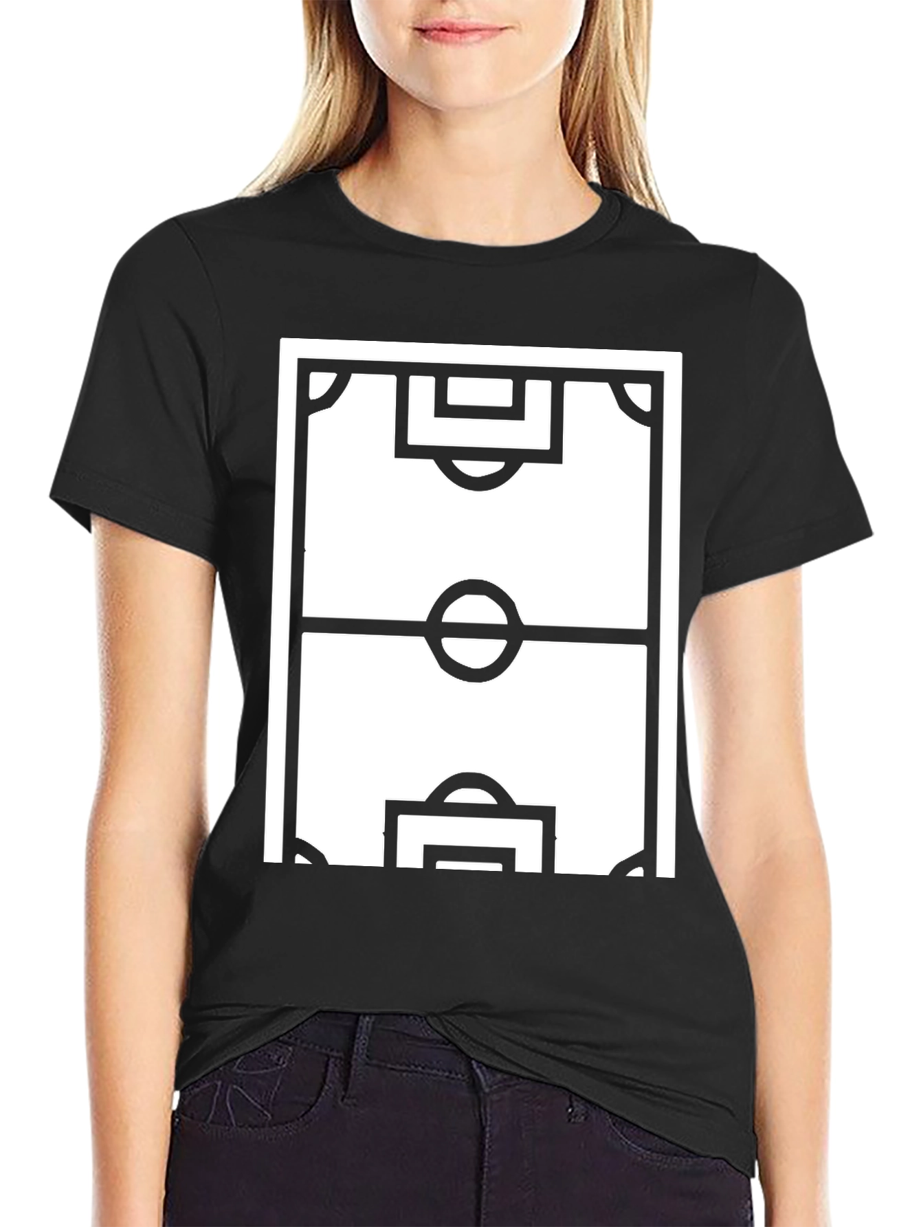Soccer Field Graphic Tee - Sporty Black T-Shirt