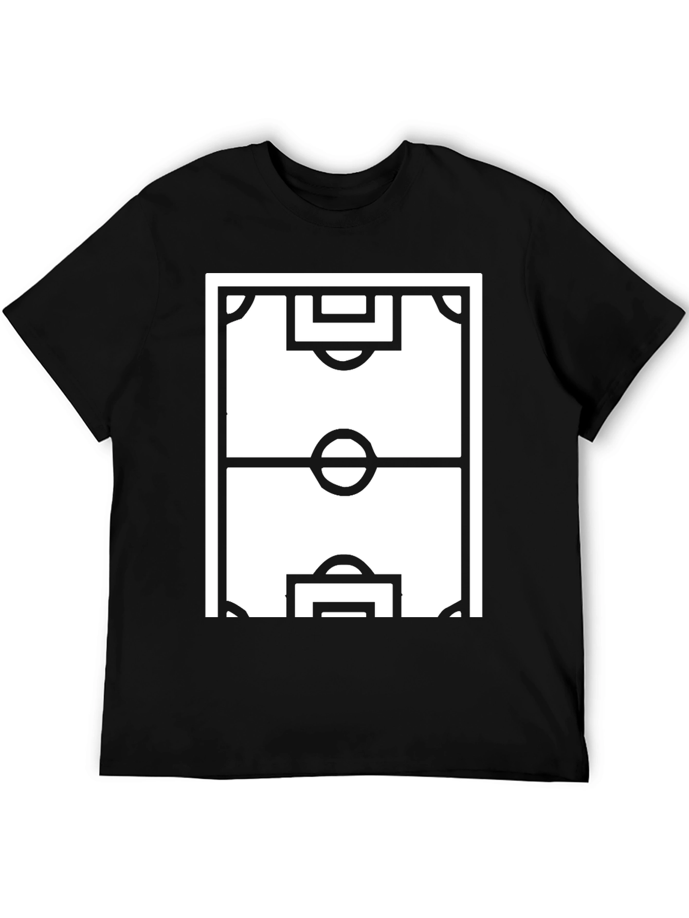 Soccer Field Graphic Tee - Sporty Black T-Shirt