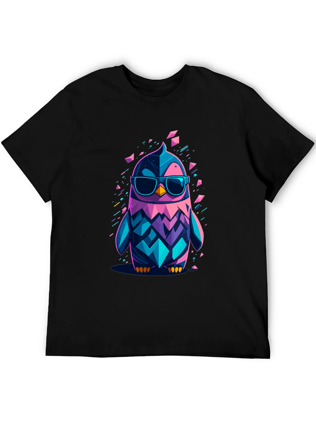 Cool Geometric Penguin Graphic T-Shirt